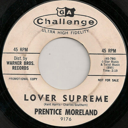 Prentice Moreland : Lover Supreme (7", Promo, Styrene, Mon)