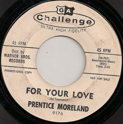 Prentice Moreland : Lover Supreme (7", Promo, Styrene, Mon)