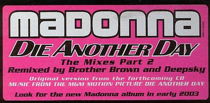 Madonna : Die Another Day (The Mixes Part 2) (12", Promo)