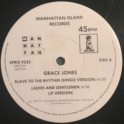 Grace Jones : Slave To The Rhythm (12", Promo)