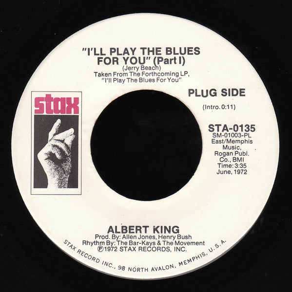 Albert King : I'll Play The Blues For You (7", Single, Promo)