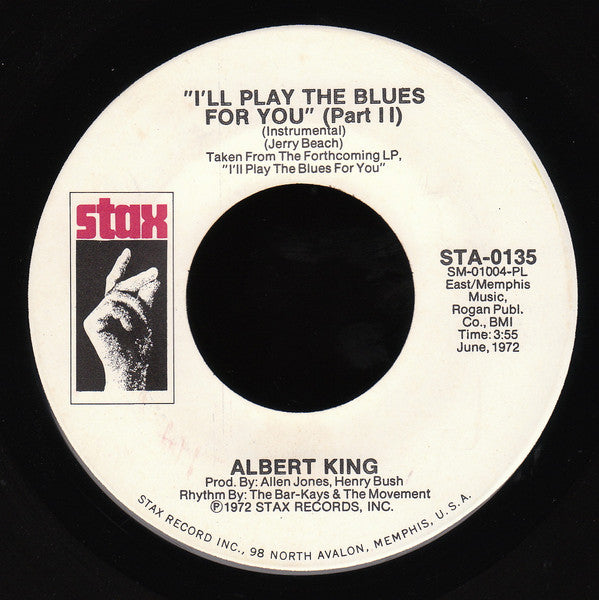 Albert King : I'll Play The Blues For You (7", Single, Promo)