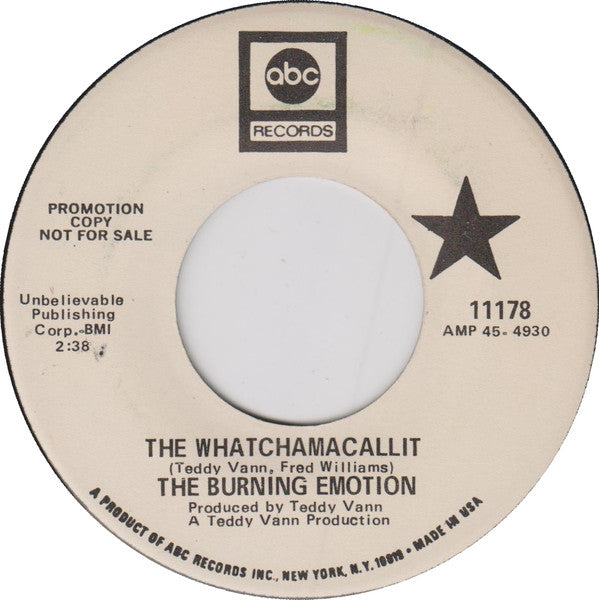 The Burning Emotions : The Whatchamacallit (7", Promo)