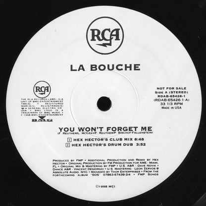 La Bouche : You Won't Forget Me (2x12", Promo)