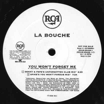 La Bouche : You Won't Forget Me (2x12", Promo)