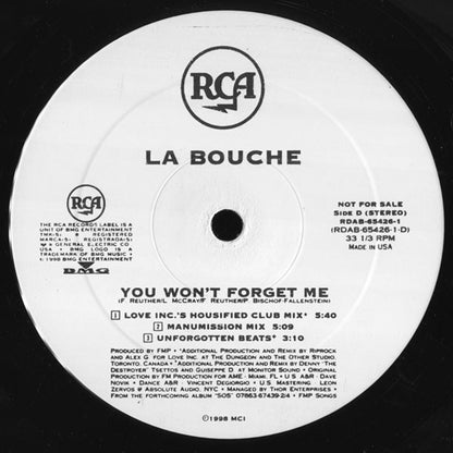 La Bouche : You Won't Forget Me (2x12", Promo)