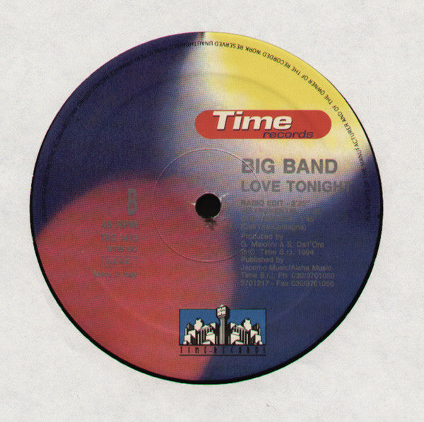 Big Band : Love Tonight (12")