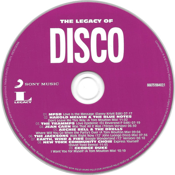 Various : The Legacy Of Disco (3xCD, Comp)