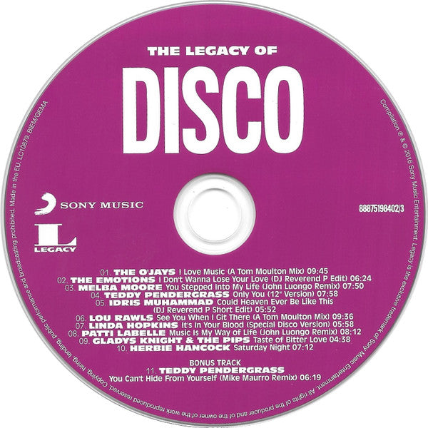 Various : The Legacy Of Disco (3xCD, Comp)
