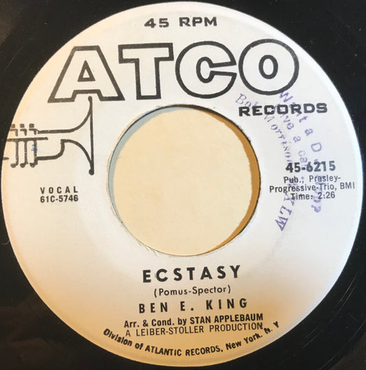 Ben E. King : Ecstasy / Yes (7", Single, Promo)