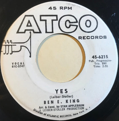 Ben E. King : Ecstasy / Yes (7", Single, Promo)