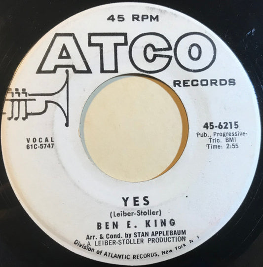 Ben E. King : Ecstasy / Yes (7", Single, Promo)