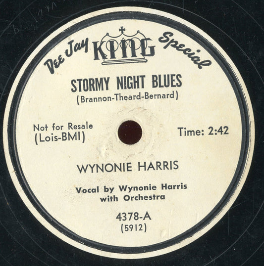 Wynonie Harris : Stormy Night Blues / Good Morning Judge (Shellac, 10", Promo)