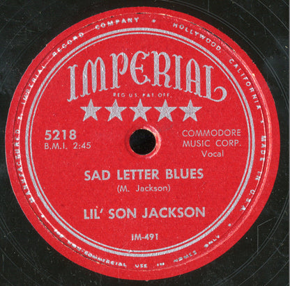 Lil' Son Jackson : Black And Brown / Sad Letter Blues (Shellac, 10")