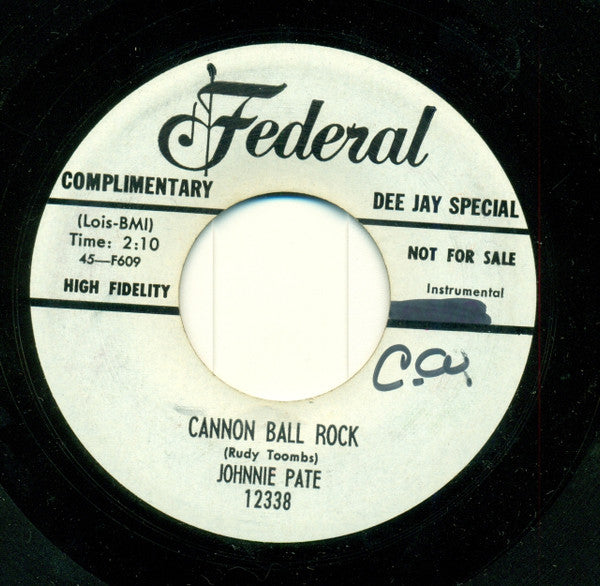 Johnny Pate : Cannon Ball Rock (7", Promo)