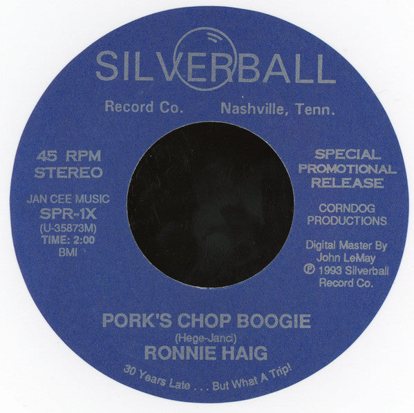 Ronnie Haig : Pork’s Chop Boogie (7", Promo, Whi)