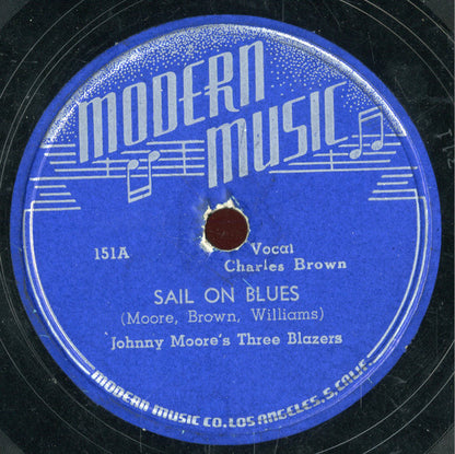 Johnny Moore's Three Blazers : Sail On Blues / Blue Because Of You (Shellac, 10")