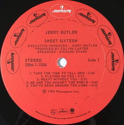 Jerry Butler : Sweet Sixteen (LP, Album)