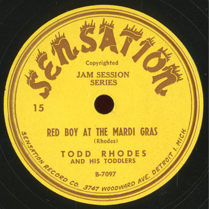 Todd Rhodes And His Toddlers : Pot Likker / Red Boy At The Mardi Gras (Shellac, 10")