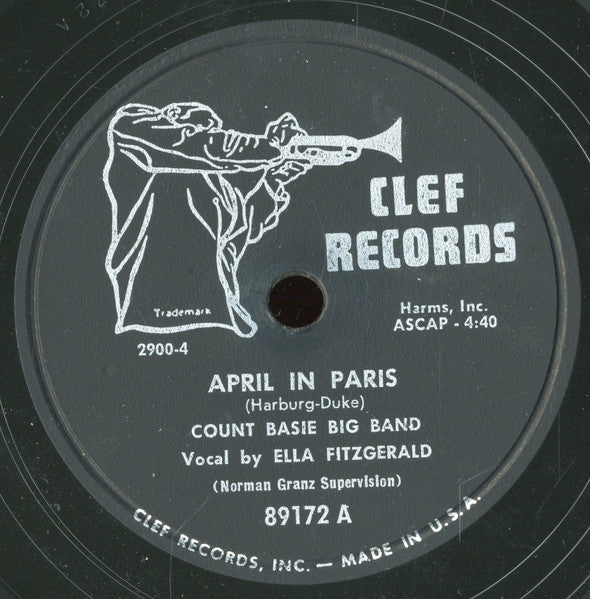 Count Basie Big Band, Ella Fitzgerald : April In Paris / Party Blues (Shellac, 10")