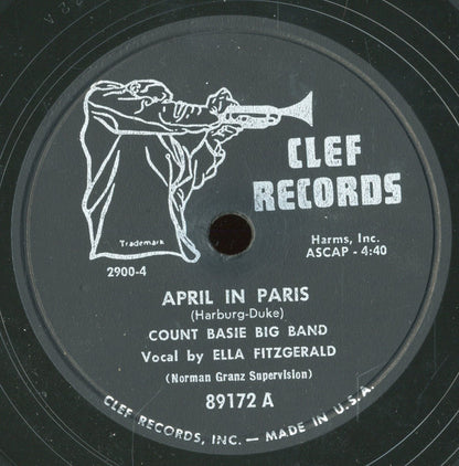 Count Basie Big Band, Ella Fitzgerald : April In Paris / Party Blues (Shellac, 10")