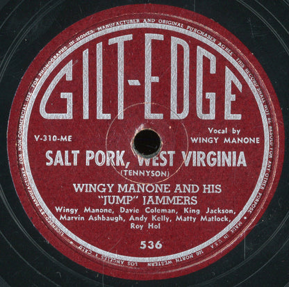 Wingy Manone And His Jump Jammers : Salt Pork West Virginia / Hot Peanuts (Shellac, 10")