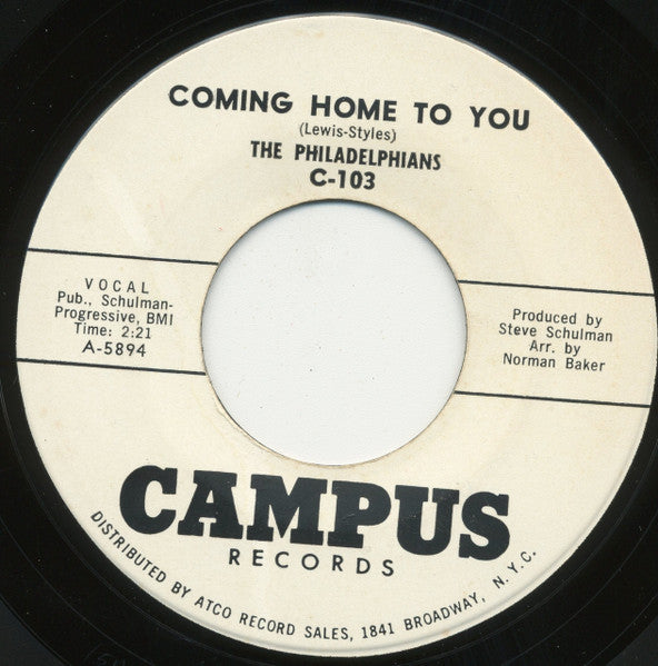 The Philadelphians : Coming Home To You (7", Single)