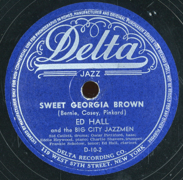 Edmond Hall And The Big City Jazzmen : Blues In Room 920 / Sweet Georgia Brown (Shellac, 10")