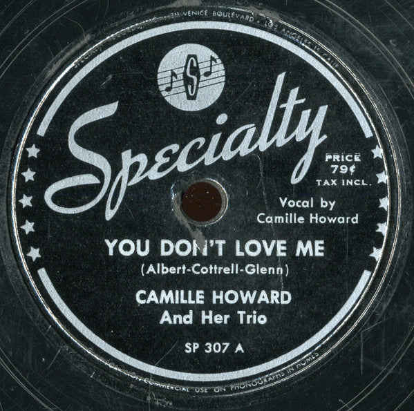 Camille Howard And Her Trio : You Don't Love Me / X-Temperaneous Boogie (Shellac, 10")