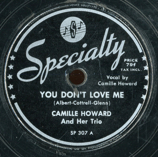 Camille Howard And Her Trio : You Don't Love Me / X-Temperaneous Boogie (Shellac, 10")