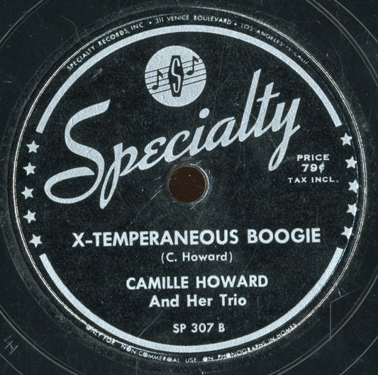 Camille Howard And Her Trio : You Don't Love Me / X-Temperaneous Boogie (Shellac, 10")