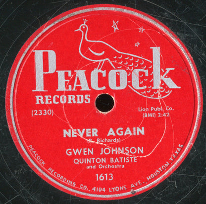 Gwen Johnson : New Orleans / Never Again (Shellac, 10")