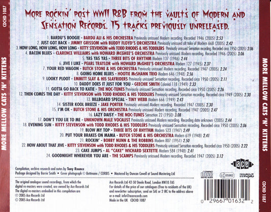 Various : More Mellow Cats 'N' Kittens (Hot R&B And Cool Blues 1946-1952) (CD, Comp)