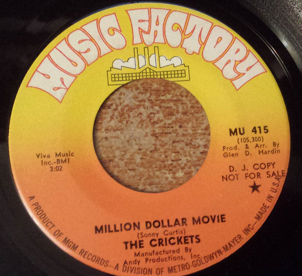 The Crickets (2) : Million Dollar Movie /  A Million Miles Apart (7", Single, Promo)
