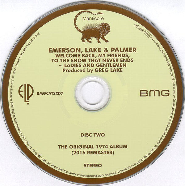 Emerson Lake & Palmer* : Welcome Back, My Friends, To The Show That Never Ends - Ladies And Gentlemen (2xCD, Album, Dlx, RE, RM)