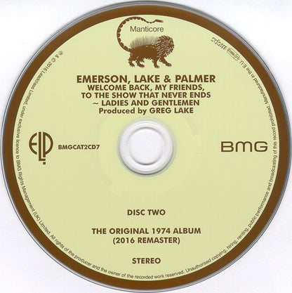Emerson Lake & Palmer* : Welcome Back, My Friends, To The Show That Never Ends - Ladies And Gentlemen (2xCD, Album, Dlx, RE, RM)