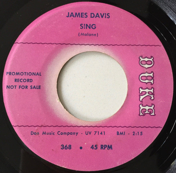 James "Thunderbird" Davis : Blue Monday (7", Single, Promo)