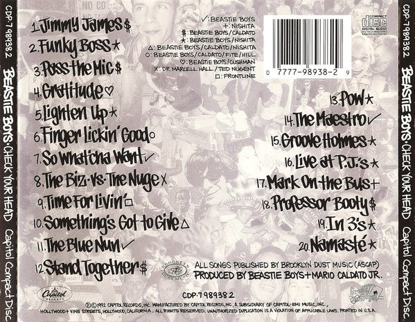 Beastie Boys : Check Your Head (CD, Album, RE)