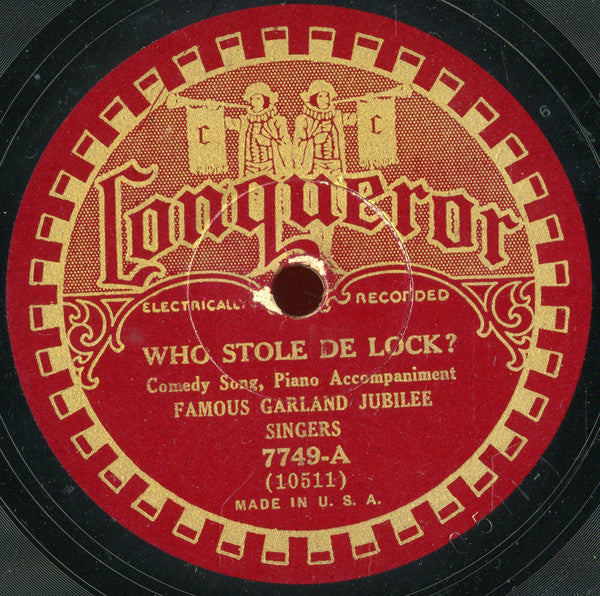 Garland Jubilee Singers : Who Stole De Lock? / South Bound Passenger Train (Shellac, 10")