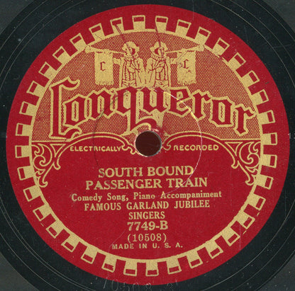 Garland Jubilee Singers : Who Stole De Lock? / South Bound Passenger Train (Shellac, 10")