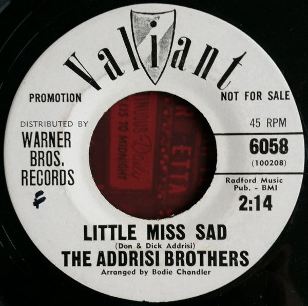 Addrisi Brothers : Little Miss Sad (7", Single, Promo)