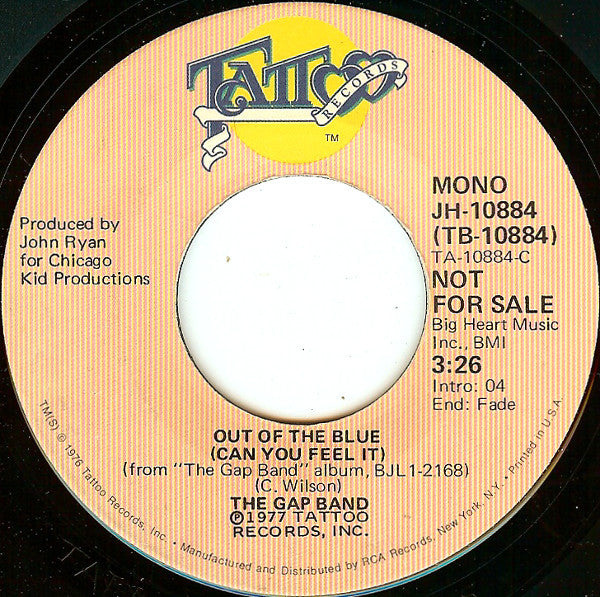 The Gap Band : Out Of The Blue (Can You Feel It) (7", Mono, Promo)