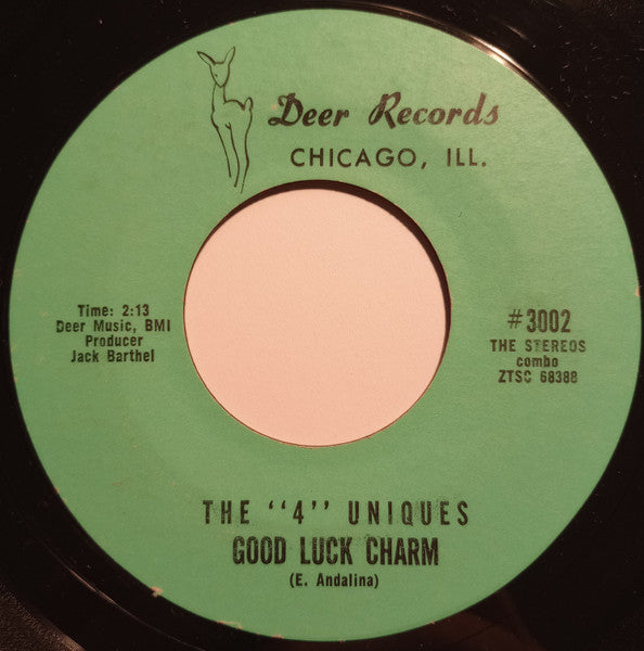 The "4" Uniques : Good Luck Charm / Island Of Love (7", Single, Styrene)