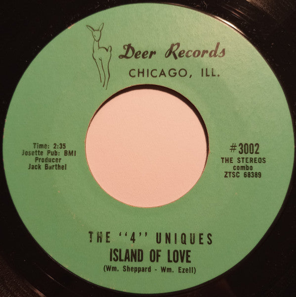 The "4" Uniques : Good Luck Charm / Island Of Love (7", Single, Styrene)