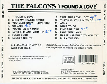 The Falcons : I Found A Love (CD, Comp)