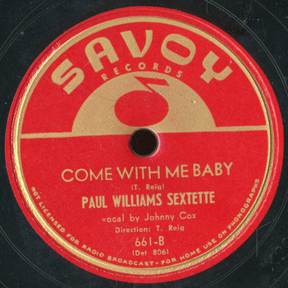 Paul Williams Sextette : Thirty-Five Thirty / Come With Me Baby (Shellac, 10")