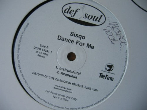 Sisqo : Dance For Me (12", Promo)