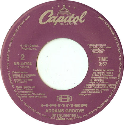 MC Hammer : Addams Groove (7")