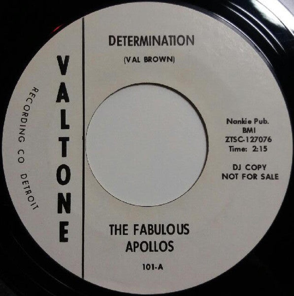 The Fabulous Apollos : Determination / The One Alone (7", Single, Promo)