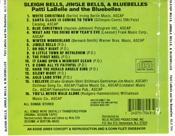 Patti LaBelle And The Bluebells : Sleigh Bells, Jingle Bells and Bluebelles (CD, Album, RE)